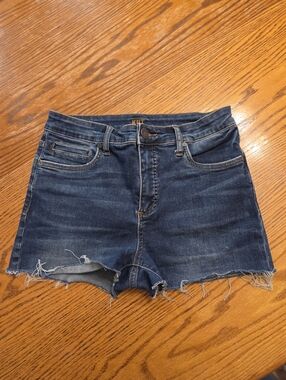 Kut from the Kloth Indigo Frayed Hem Denim Cutoff Shorts